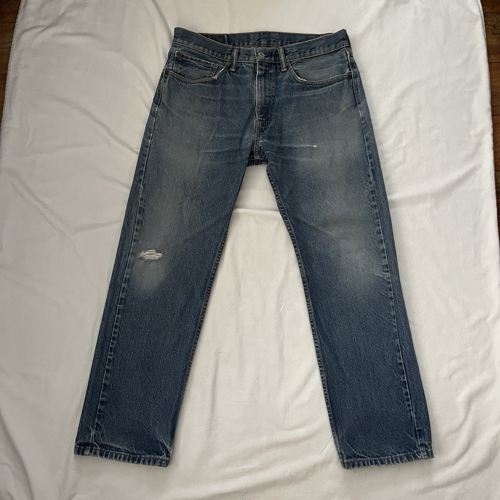 Vintage Levis Jeans Mens 34x30 Blue Denim 505 Grunge Faded Regular Fit Y2k 2000s